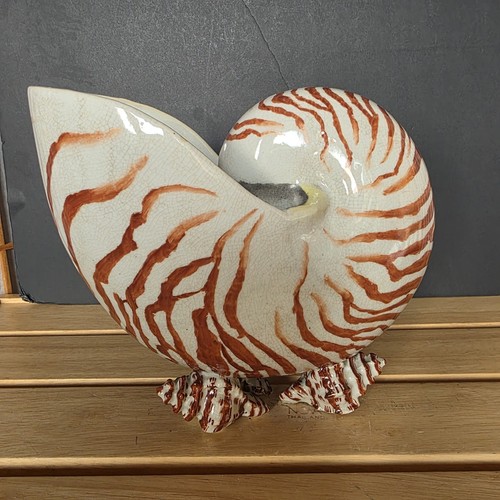 Vtg nautilus ceramic shell - nautilus,
